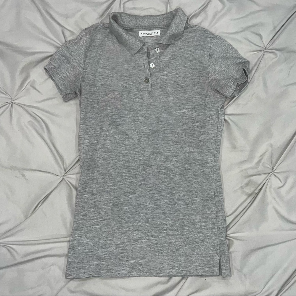 Aeropostale Heather Gray Polo Shirt